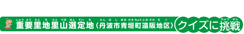 重要里地里山選定地(青垣遠阪地区)クイズに挑戦