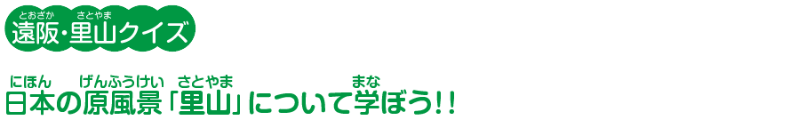 遠阪里山クイズ日本の原風景「里山」について学ぼう